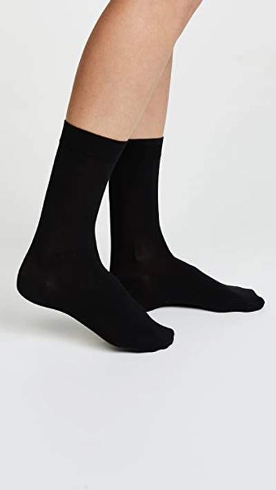 Shop Wolford Cotton Socks In Black