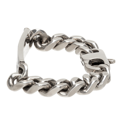 Shop Balenciaga Silver Plate Gourmette Bracelet In 0911 Antique Silver