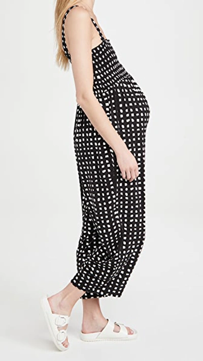 Shop Ingrid & Isabel Smocked Bodice Jumpsuit In Abstract Check