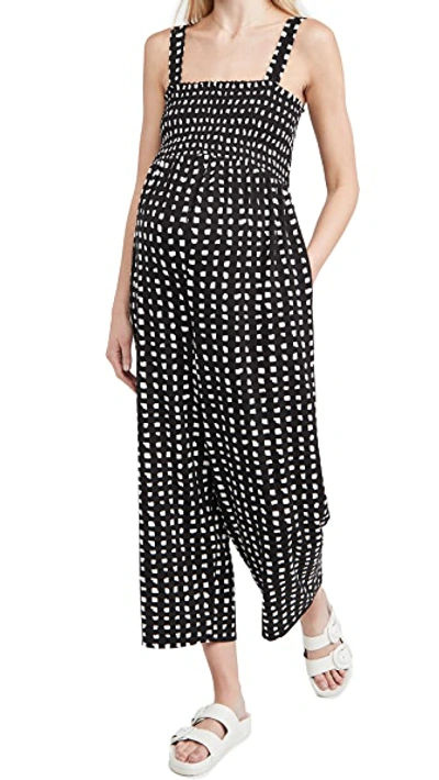 Shop Ingrid & Isabel Smocked Bodice Jumpsuit In Abstract Check