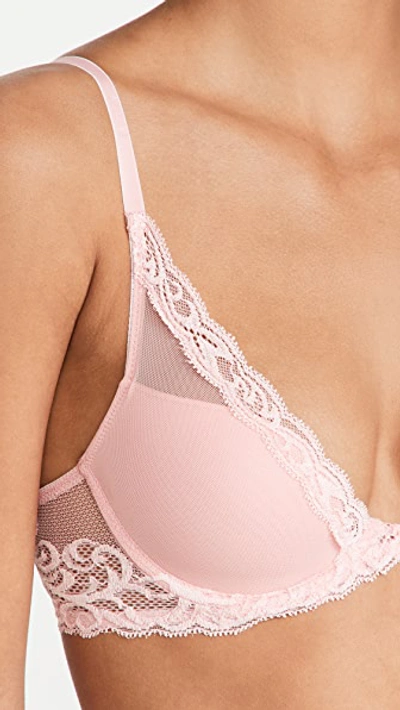 Shop Natori Feathers Contour Plunge Bra In Pink Icing
