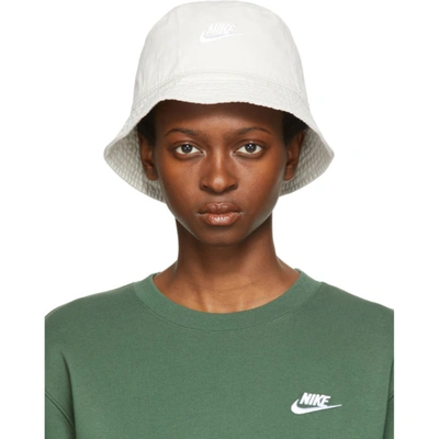 Nike Sportswear Logo-embroidered Cotton-twill Bucket Hat In Gray | ModeSens