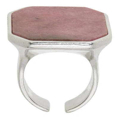 Shop Isabel Marant Silver & Pink Stone Ring In Pksi Pink/silver