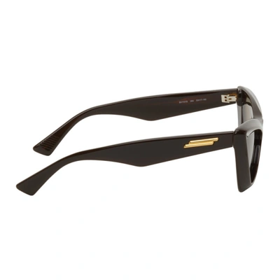 Shop Bottega Veneta Brown Acetate Pointed Cat-eye Sunglasses In 004 Brown