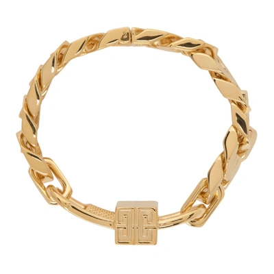 Shop Givenchy Gold G Chain Lock Bracelet In 710 Golden Yellow