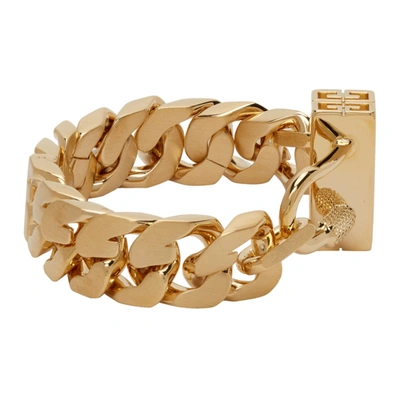 Shop Givenchy Gold G Chain Lock Bracelet In 710 Golden Yellow