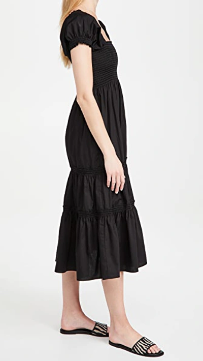 Opt Square Neck Smocked Maxi Dress In Black