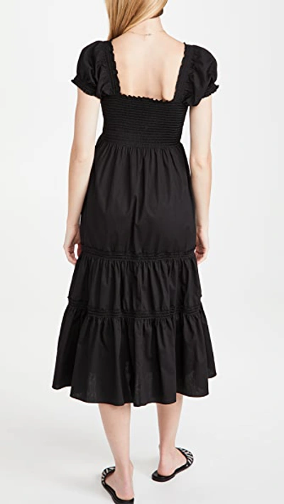 Opt Square Neck Smocked Maxi Dress In Black