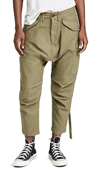 Shop R13 Long Rise Cargo Pants In Olive