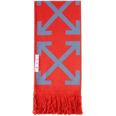 Shop Off-white Red & Blue Arrows Scarf In Red White