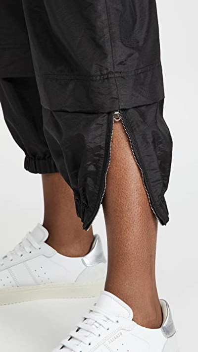 Shop Tibi Crispy Nylon Pull On Joggers Black