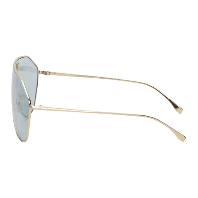 Shop Fendi Gold Sun Mask Sunglasses In 0lks Gold B