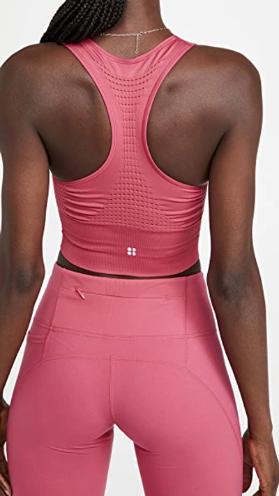 Shop Sweaty Betty Stamina Longline Workout Bra In Tayberry Pink
