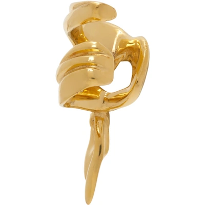 Shop Jean Paul Gaultier Ssense Exclusive Gold Alan Crocetti Edition Double Wrap Bandana Single Ear Cuff In 92-gold