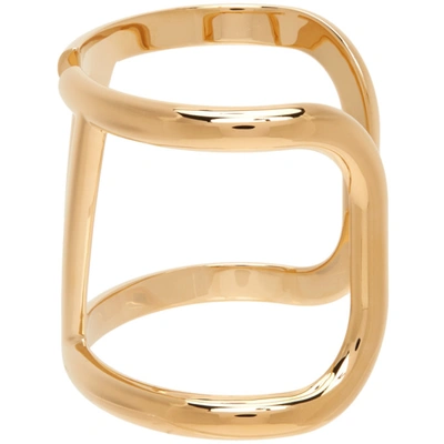 Shop Valentino Gold Vlogo Cuff Bracelet In Cs4 Gold 18