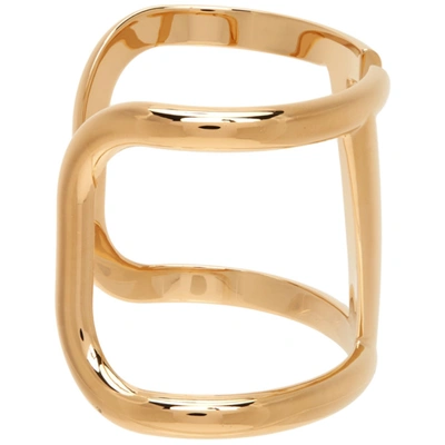 Shop Valentino Gold Vlogo Cuff Bracelet In Cs4 Gold 18