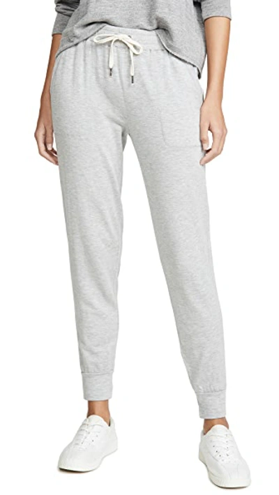 Shop Splendid Super Soft French Terry Joggers In Heather Grey