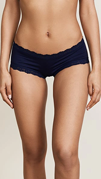 Shop Hanky Panky Cotton With A Conscience Boy Shorts In Navy