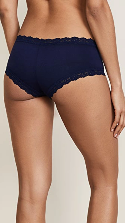 Shop Hanky Panky Cotton With A Conscience Boy Shorts In Navy