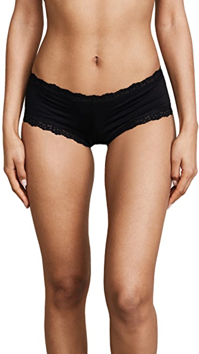 Shop Hanky Panky Cotton With A Conscience Boy Shorts Black