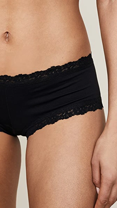 Shop Hanky Panky Cotton With A Conscience Boy Shorts Black