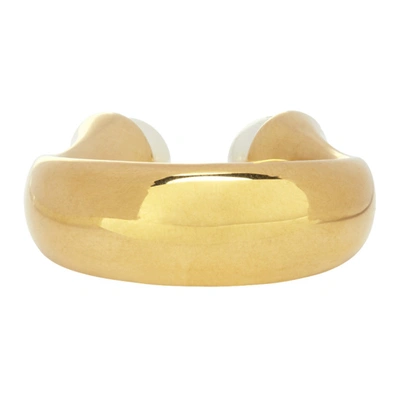 Shop Chloé Gold Swarovski Pearl Darcey Ring In 105 Pearl