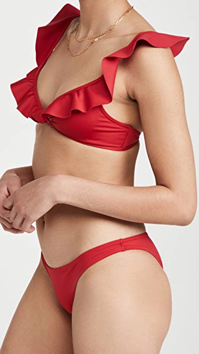 Shop Zimmermann Cassia Waterfall Frill Bikini Set In Red