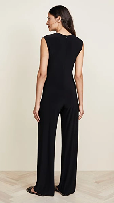 Norma Kamali Kamali Kulture Shirred Waist Jumpsuit Black In Black