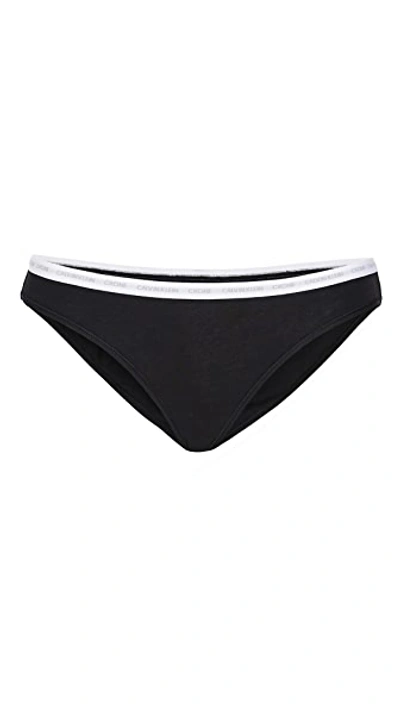 Shop Calvin Klein Underwear One Cotton Singles Bikini Panties Black