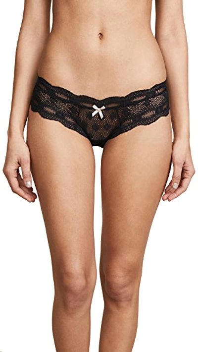 Shop Eberjey India Lace Low Rise Boy Thong In Black