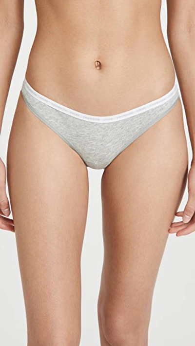 Shop Calvin Klein Underwear One Cotton Singles Thong Heather Grey