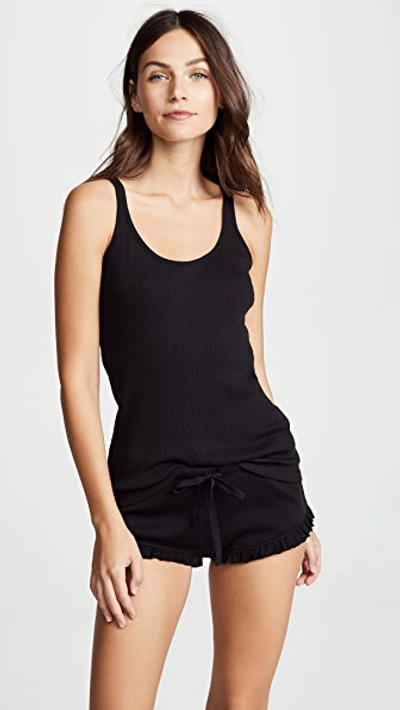 Skin Raisa Sleeveless Pima Cotton T-shirt In Black