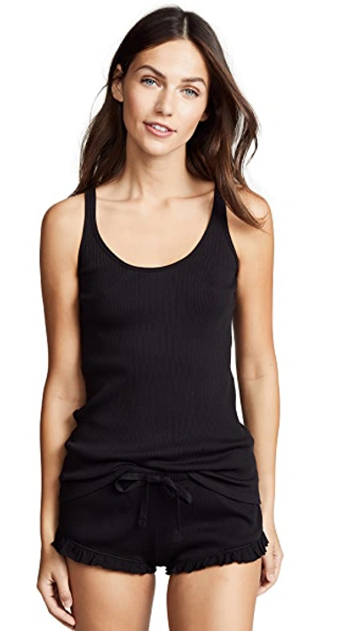 Skin Raisa Sleeveless Pima Cotton T-shirt In Black