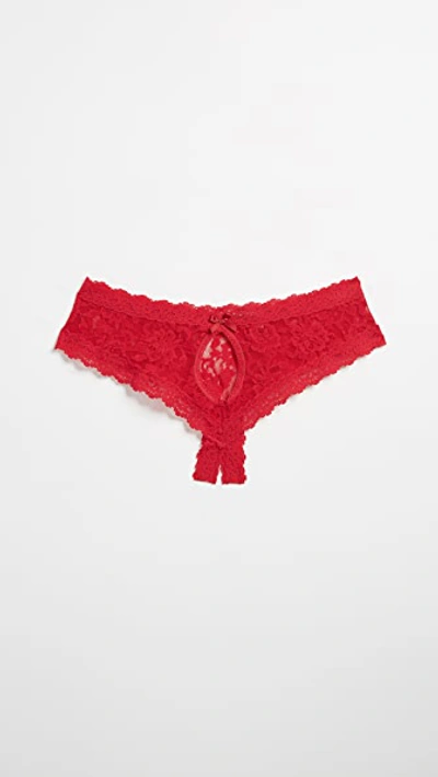 Hanky Panky After Midnight Crotchless Cheeky Hipster Lingerie 482921 In Red