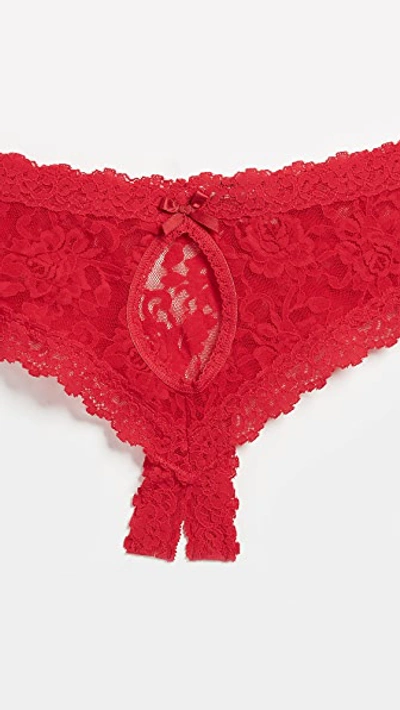 Hanky Panky After Midnight Crotchless Cheeky Hipster Lingerie 482921 In Red