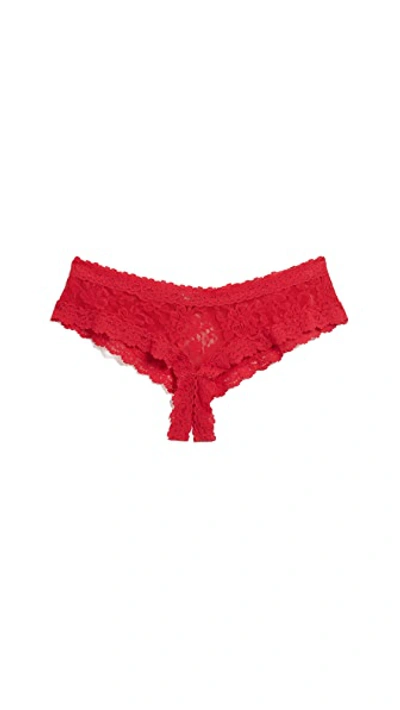 Hanky Panky After Midnight Crotchless Cheeky Hipster Lingerie 482921 In Red