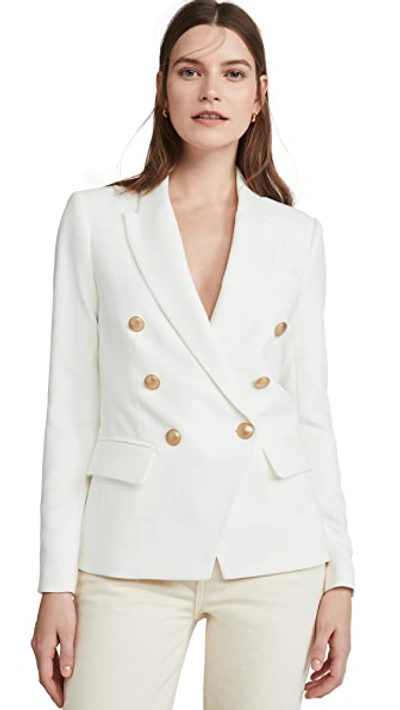 Shop L Agence Kenzie Double Breasted Blazer Ivory