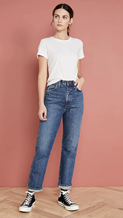 Shop Agolde Linda Boxy Tee In Tissue