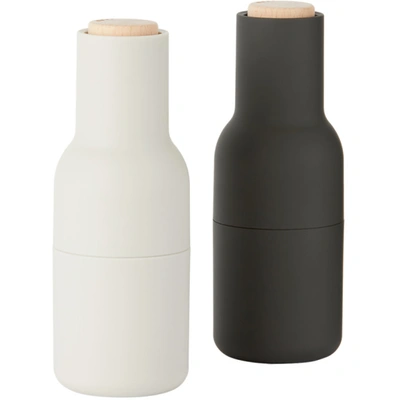 Shop Menu Black & Off-white Beech Bottle Grinders In Ash + Carbon