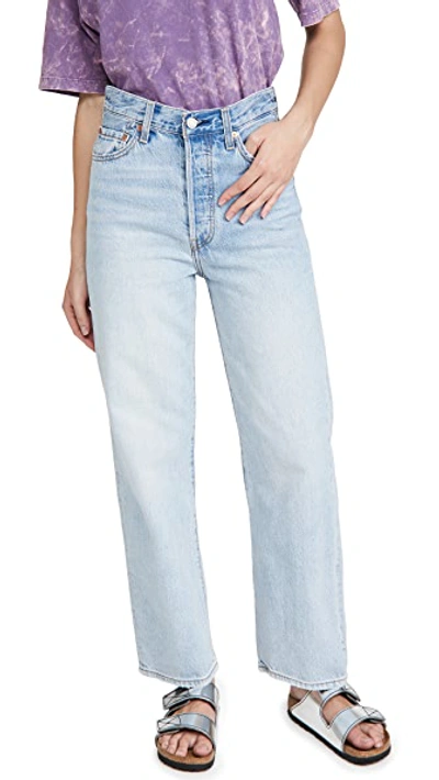 Shop Levi's Ribcage Straight Ankle Jeans Middle Road
