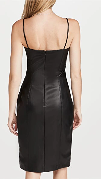 Shop Susana Monaco Faux Leather Thin Strap Square Neck Dress