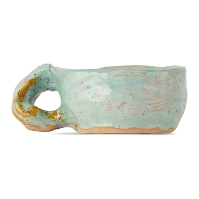 Shop Niko June Green Ceramic Studio Cup Mug In Green Multi