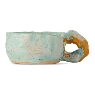 Shop Niko June Green Ceramic Studio Cup Mug In Green Multi