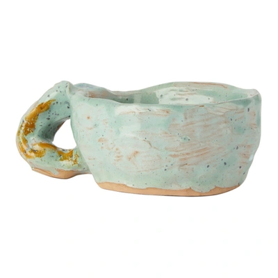 Shop Niko June Green Ceramic Studio Cup Mug In Green Multi