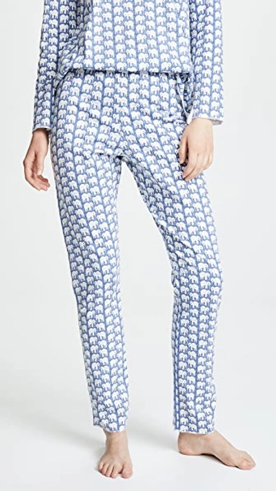 Roller Rabbit Cotton Elephants Print Pajamas Set In Blue