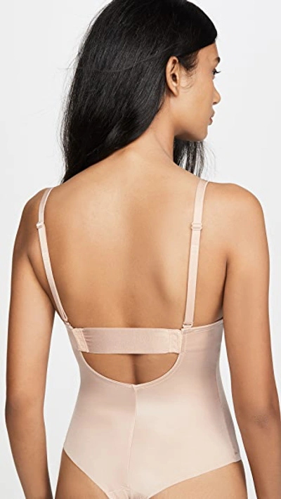 Spanx Suit Your Fancy Plunge Low Back Thong Bodysuit In Champagne Beige