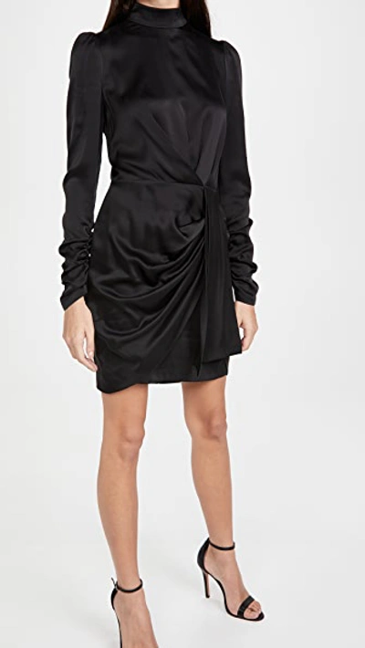 Shop Zimmermann Silk Drape Dress Black