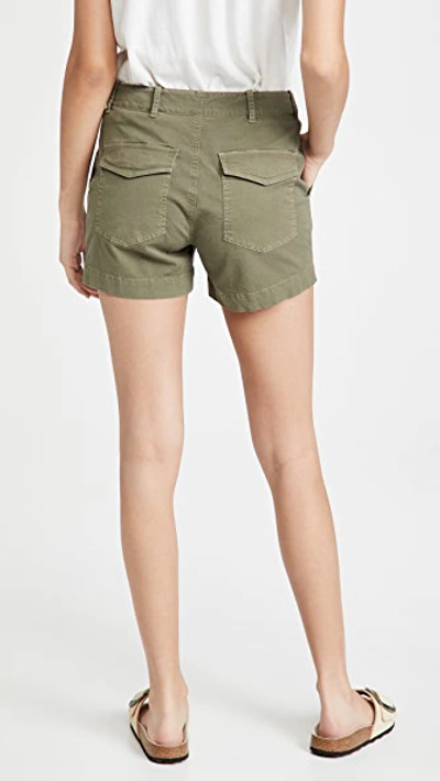 Shop Nili Lotan Utility Shorts In Olive Green