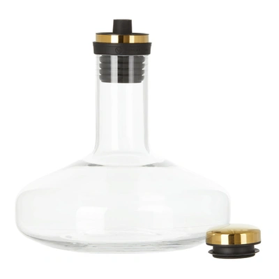 Shop Menu Deluxe Wine Breather Decanter In Clear / Brass