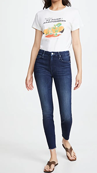 Shop Mother High Waisted Looker Ankle Fray Jeans In Tongue And Chic